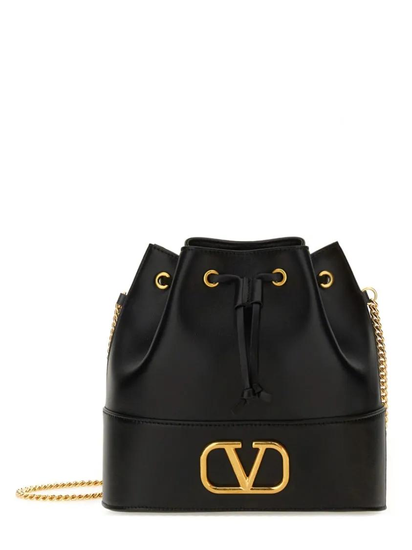 Valentino Garavani Bucket bags - Mini Bucket Bag With Chain "Vlogo Signature" in zwart