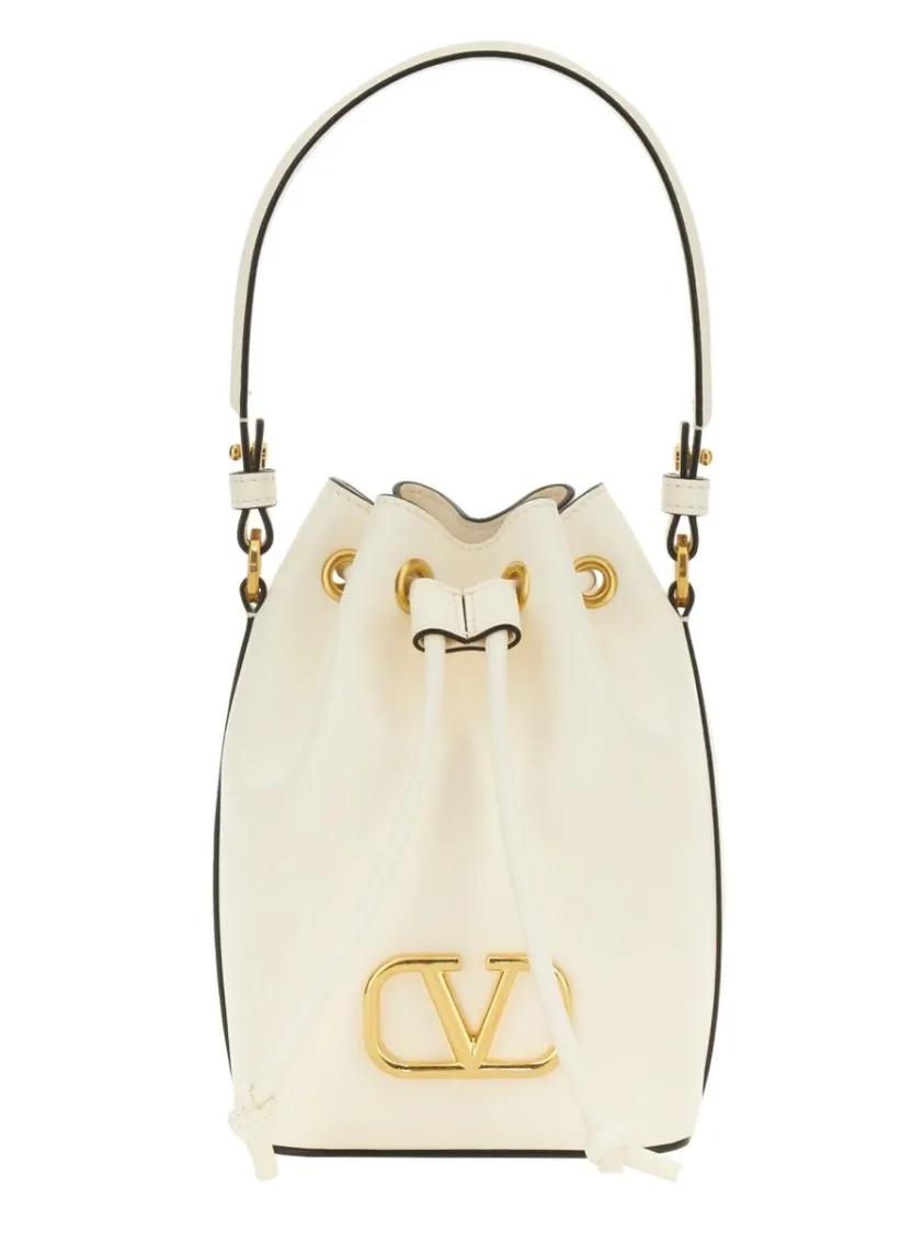 Valentino Garavani Bucket bags - "Vlogo Singature" Mini Bucket Bag in beige