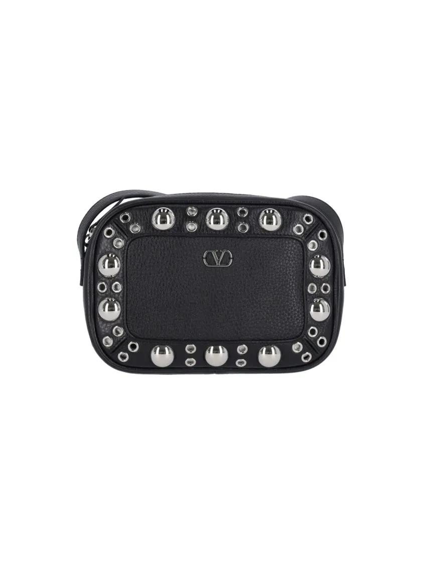 Valentino Garavani Crossbody bags - Compact Black Bag With Textured Exterior in zwart