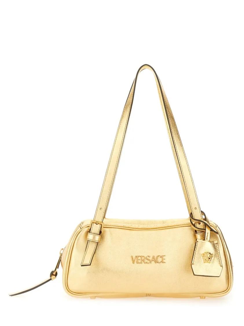 Versace Hobo bags - Light Blue Mesh Long Sleeve Shirt in goud