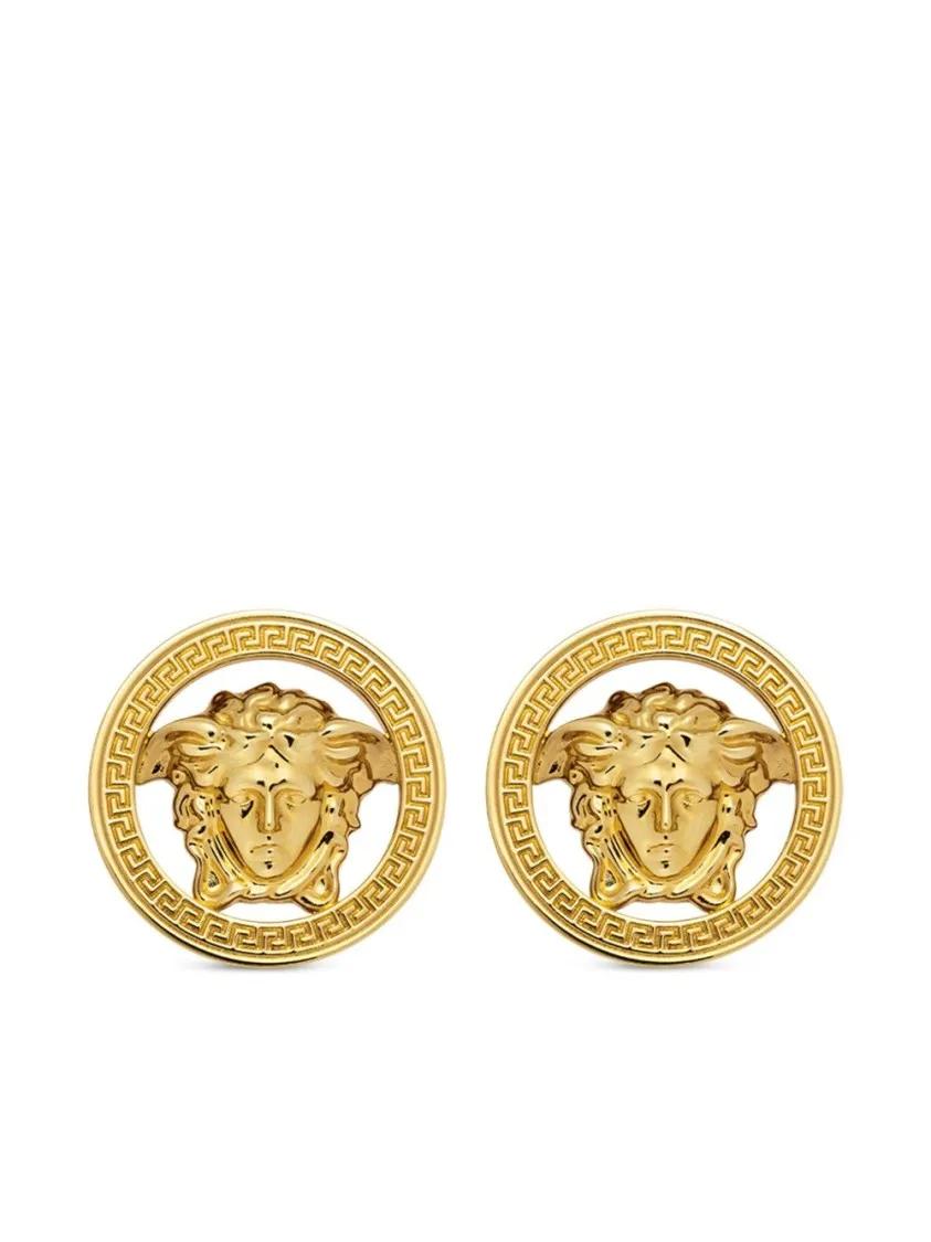 Versace Oorbellen - Gold-Tone Brass Medusa Head Earrings in multi