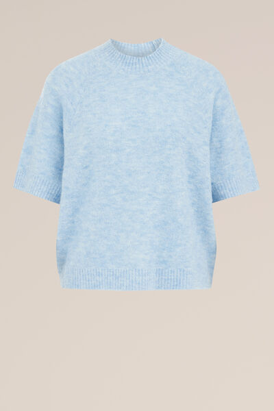 WE Fashion - Dames gebreide trui met structuur - Oversized - Lichtblauw - Maat: XS
