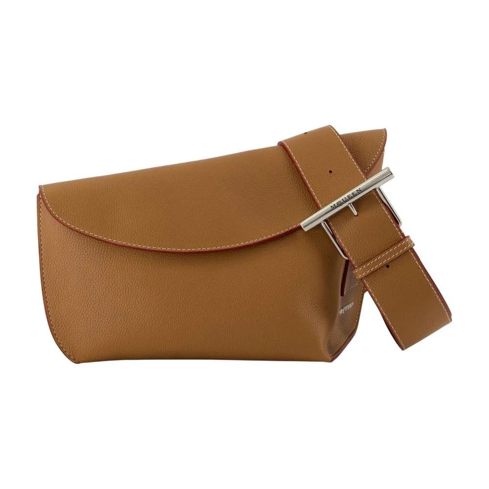 Alexander McQueen Hobo bags - T Bar Sling Large Shoulder Bag - Leather - Brown in bruin