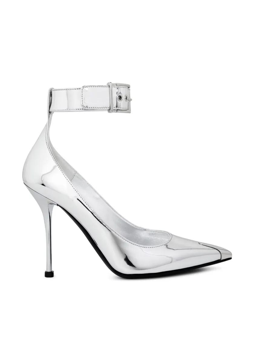 Alexander McQueen Hoge hakken - Mirror Metallic Pumps in wit