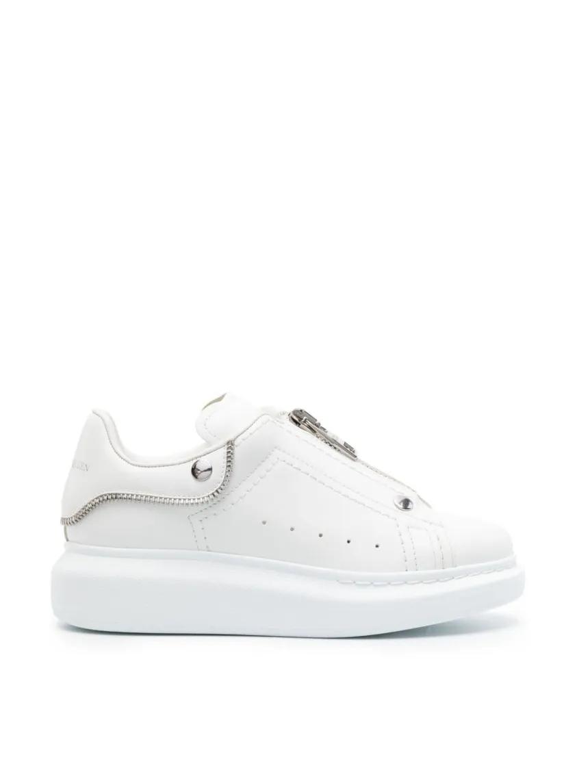 Alexander McQueen Low-Top Sneakers - Larry Oversize Zip-Up Sneakers in wit