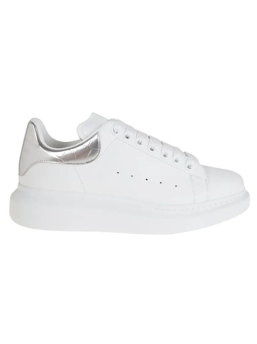Alexander McQueen Low-Top Sneakers - Oversize Leather Sneakers in wit