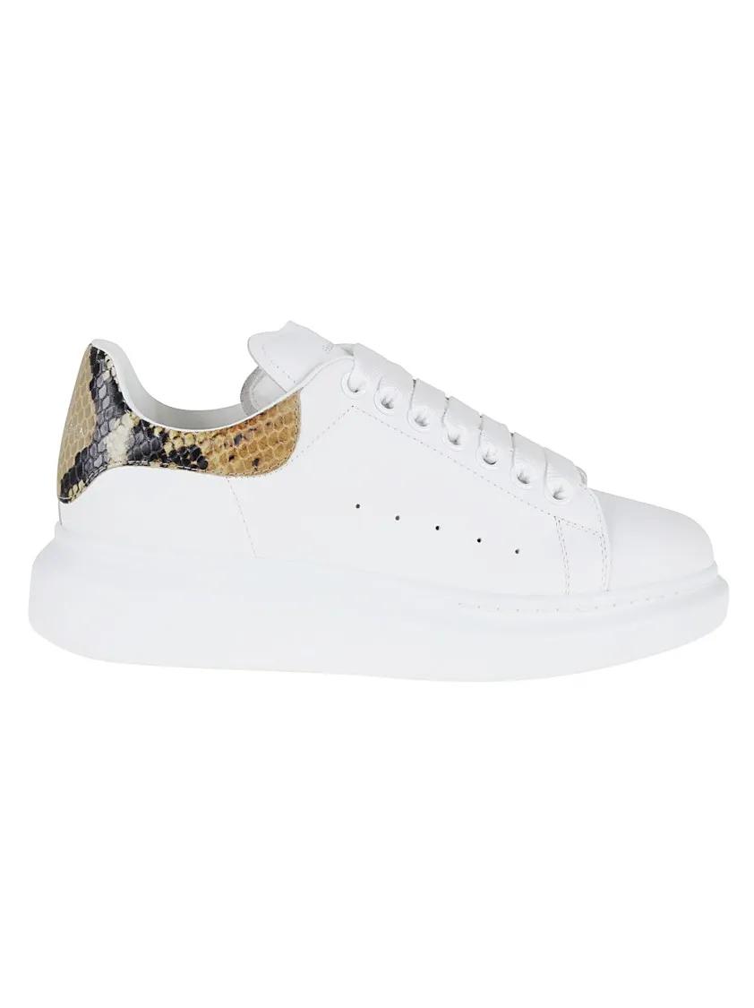 Alexander McQueen Low-Top Sneakers - Oversize Leather Sneakers in wit
