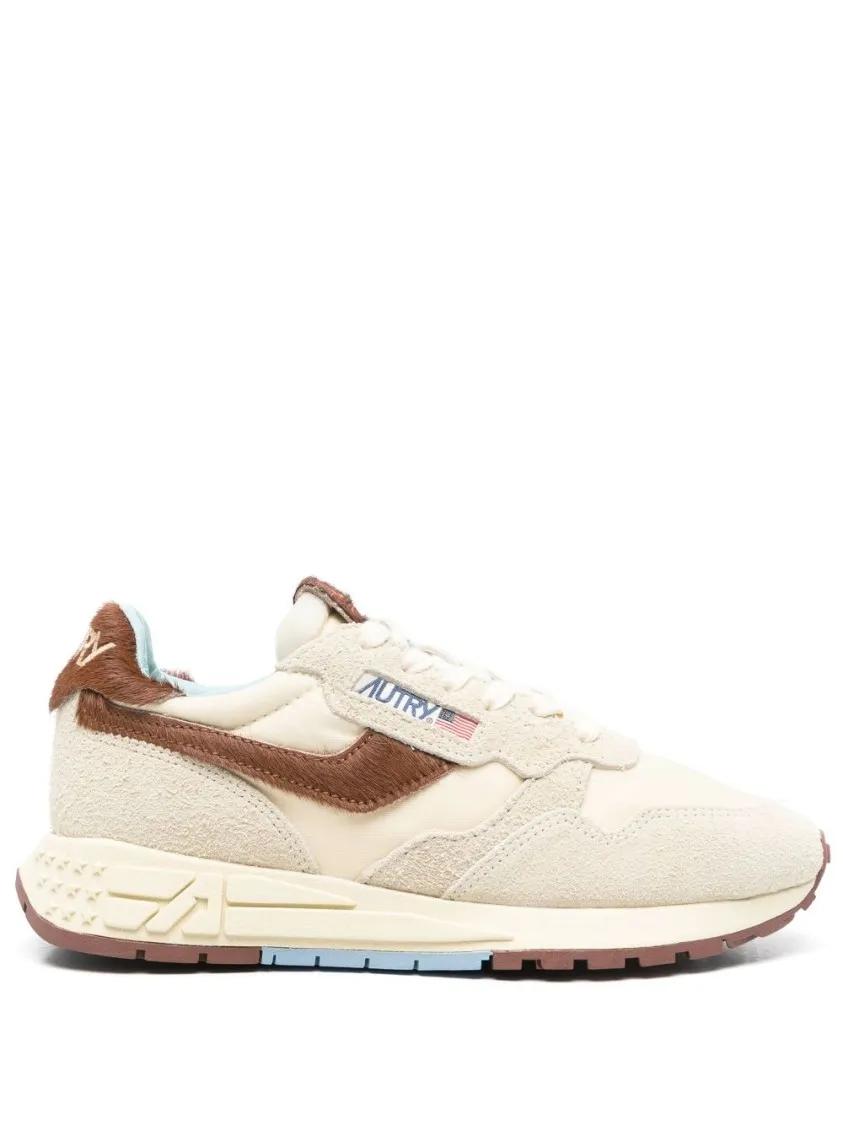 Autry Low-Top Sneakers - White And Brown Sneakers in beige
