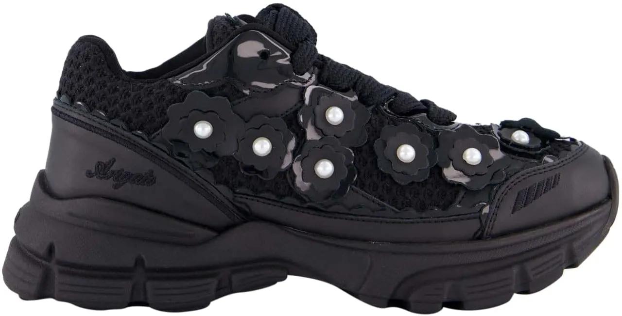 Axel Arigato Low-Top Sneakers - Dames Marathon Flwr Runner Zwart in zwart