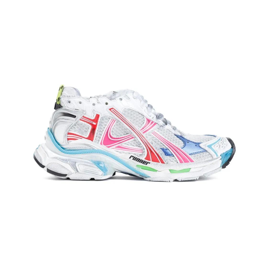 Balenciaga Low-Top Sneakers - Runner Multicolor Polyurethane Sneakers in wit