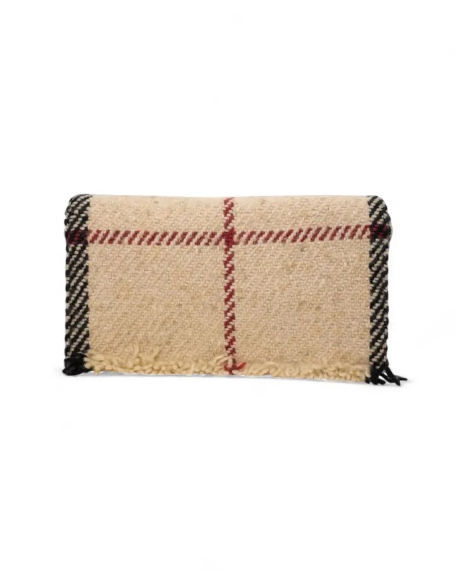 Burberry Clutches - Small Check Tweed Clutch Bag in beige