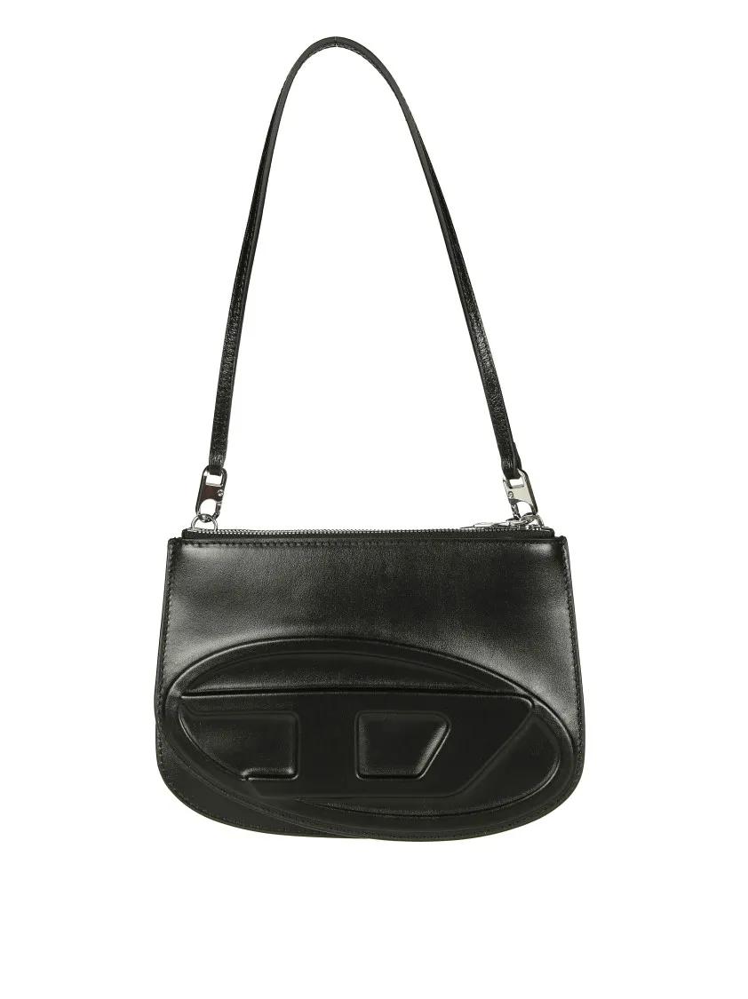 Diesel Hobo bags - Structured Black Shoulder Bag in zwart