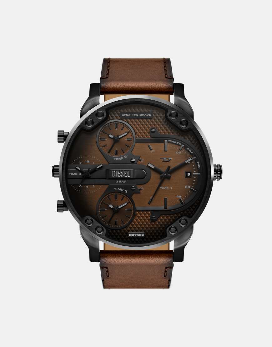 Diesel - Multifunction Mr. Daddy Slim - Herrenuhr aus braunem Edelstahl-Brown