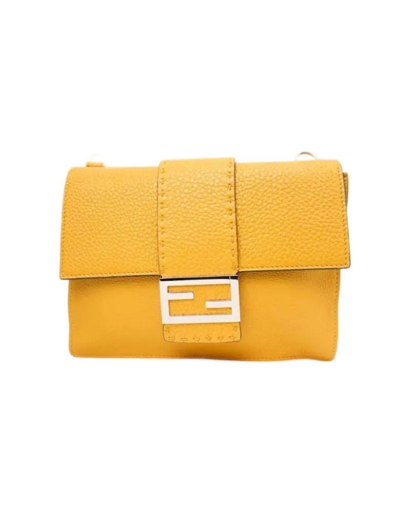 Fendi Hobo bags - Flap Baguette Small Yellow in geel