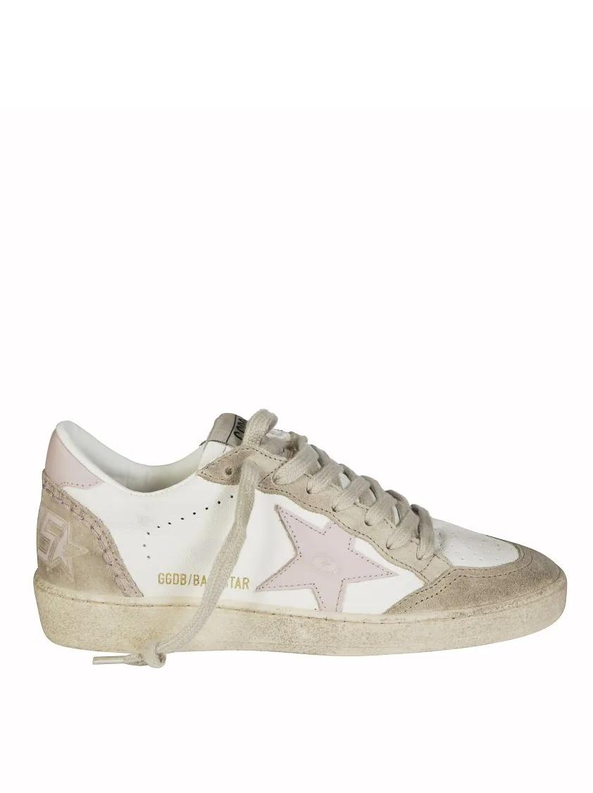 Golden Goose Low-Top Sneakers - Ballstar Nappa Upper Suede Sneakers in wit