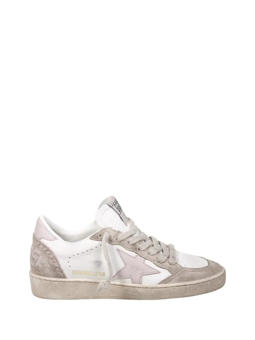 Golden Goose Low-Top Sneakers - Ballstar Nappa Upper Suede Toe Sneakers in wit