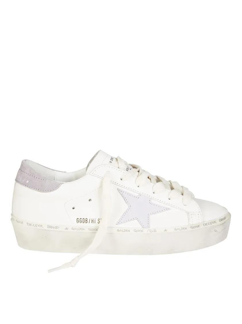 Golden Goose Low-Top Sneakers - Hi Star Leather Upper Sneakers in wit