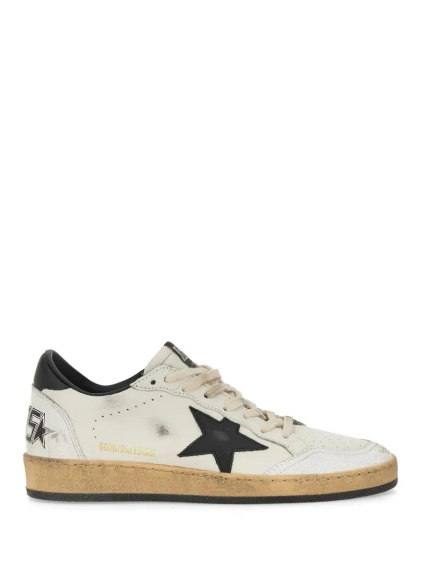 Golden Goose Low-Top Sneakers - Sneakers Ball Star With Distressed Goat Leather in wit