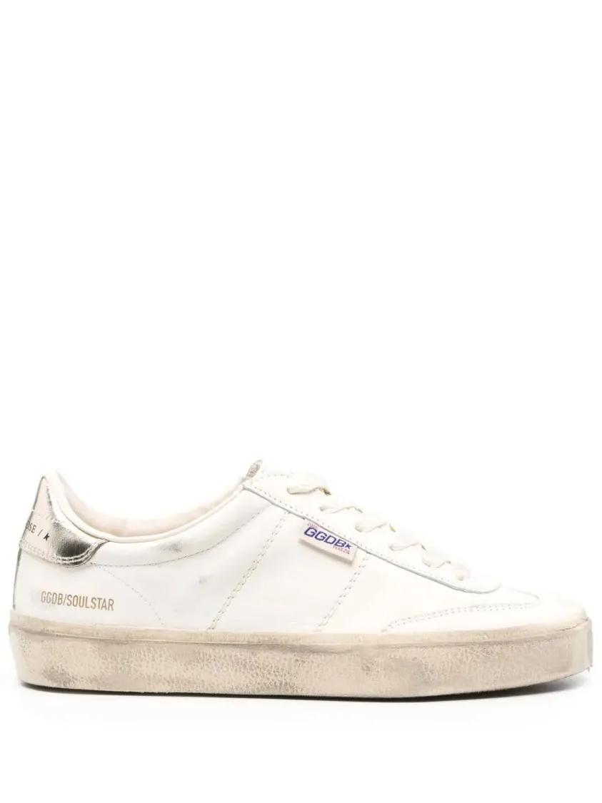 Golden Goose Low-Top Sneakers - Soul-Star Sneakers With Metallic Accent in wit