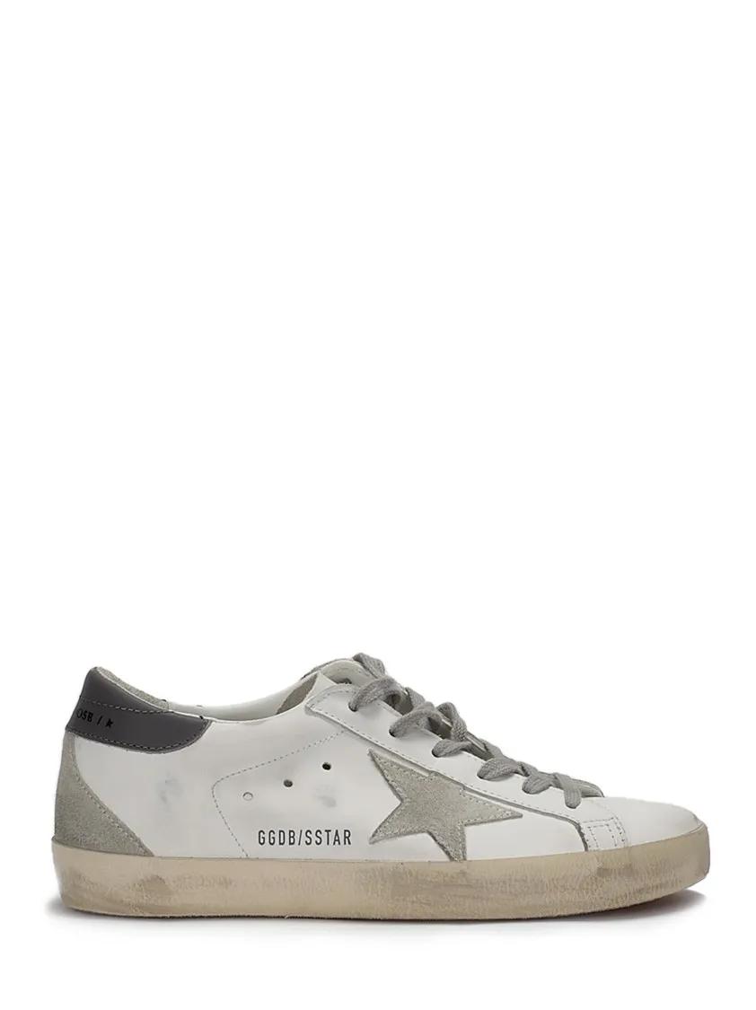 Golden Goose Low-Top Sneakers - Super Star Leather/Suede Blend Star And S Sneakers in wit