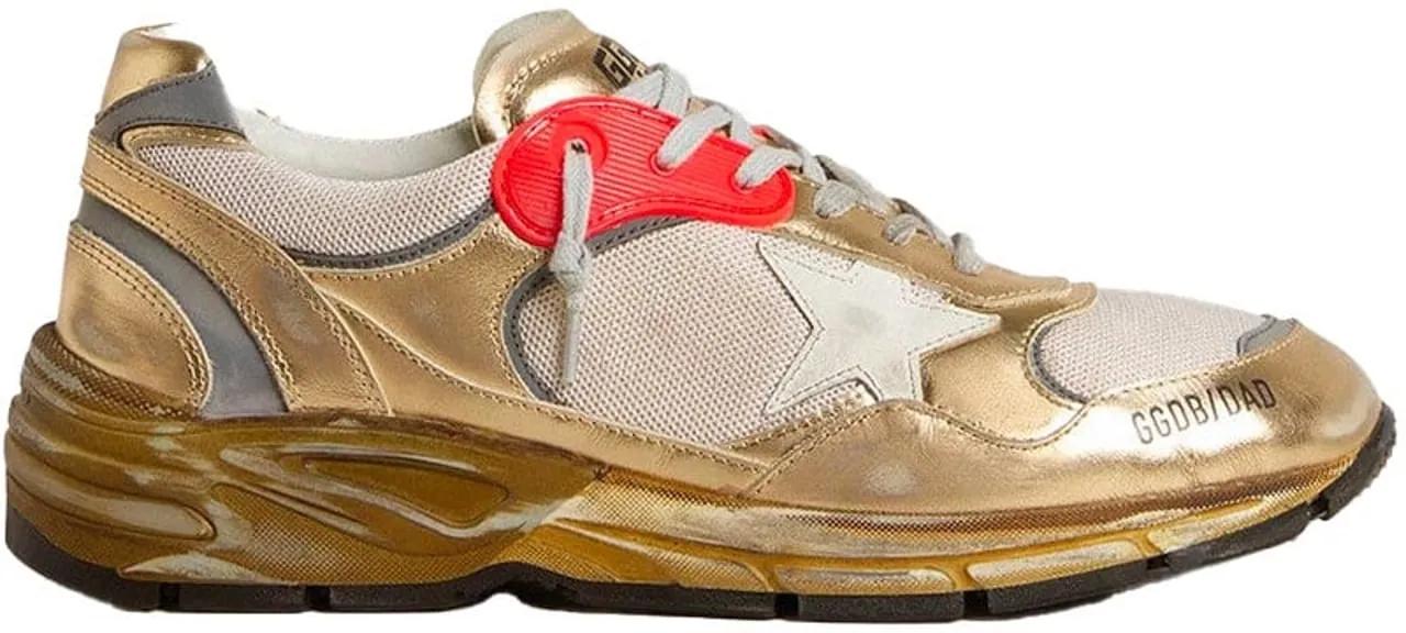 Golden Goose Low-Top Sneakers - Vintage-Finish Golden Leather Sneakers in groen
