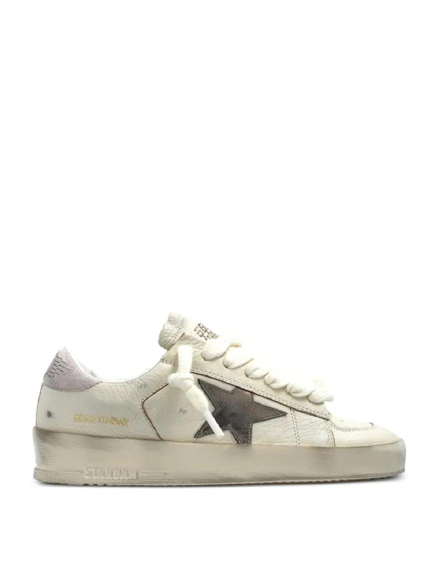 Golden Goose Low-Top Sneakers - Vintage-Inspired Distressed Sneakers With Prominen in beige