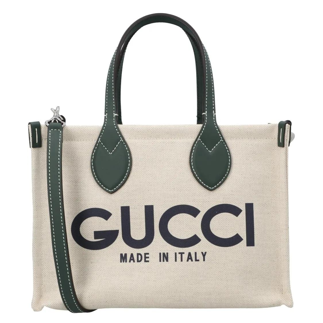 Gucci Shoppers & Totes - Small Tote Bag With Print Green in beige