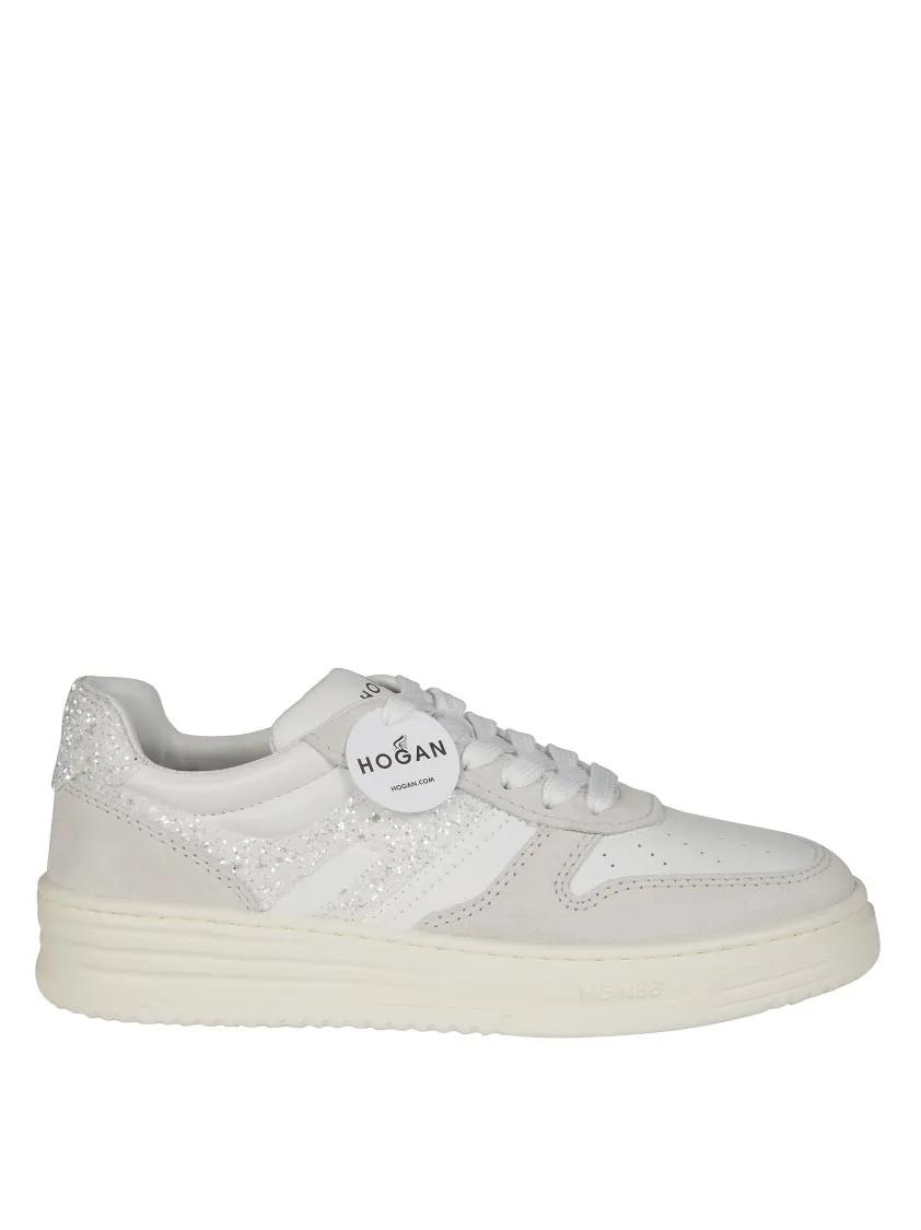 Hogan Low-Top Sneakers - White Leather And Suede Sneakers in wit