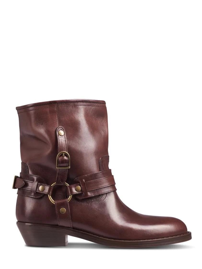 Isabel Marant Boots - Brown Boots With Slouched Shaft And Decorative Str in grijs