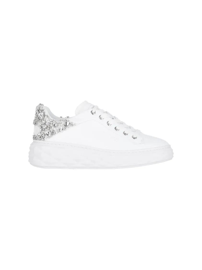 Jimmy Choo Low-Top Sneakers - "Diamond Maxi/F Ii" Sneakers - White in wit