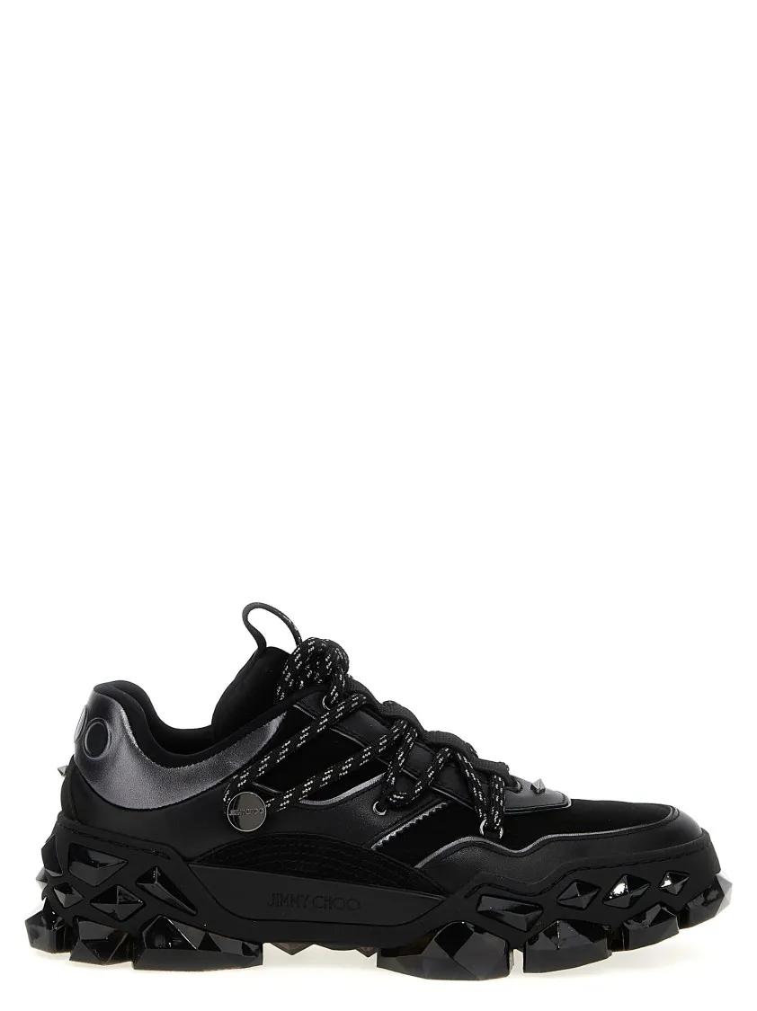 Jimmy Choo Low-Top Sneakers - 'Diamond X' Sneakers in zwart