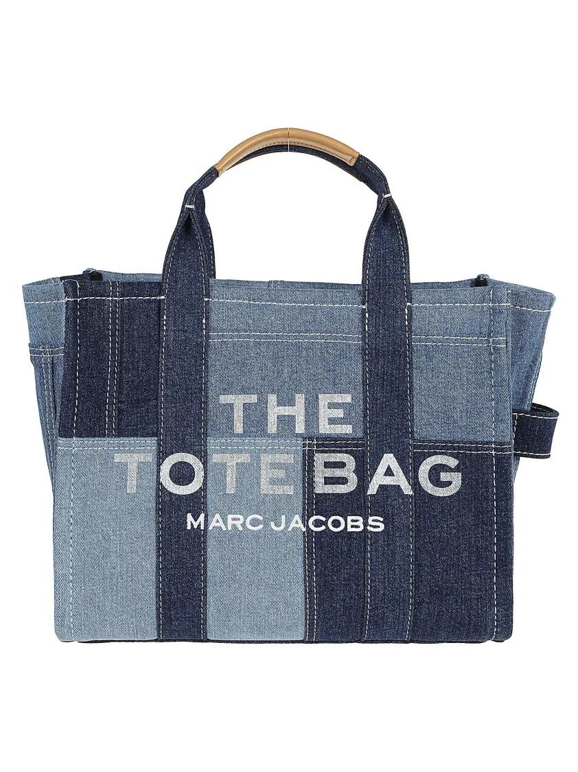 Marc Jacobs Shoppers & Totes - Medium Denim Tote Bag With Logo Embroidery in blauw