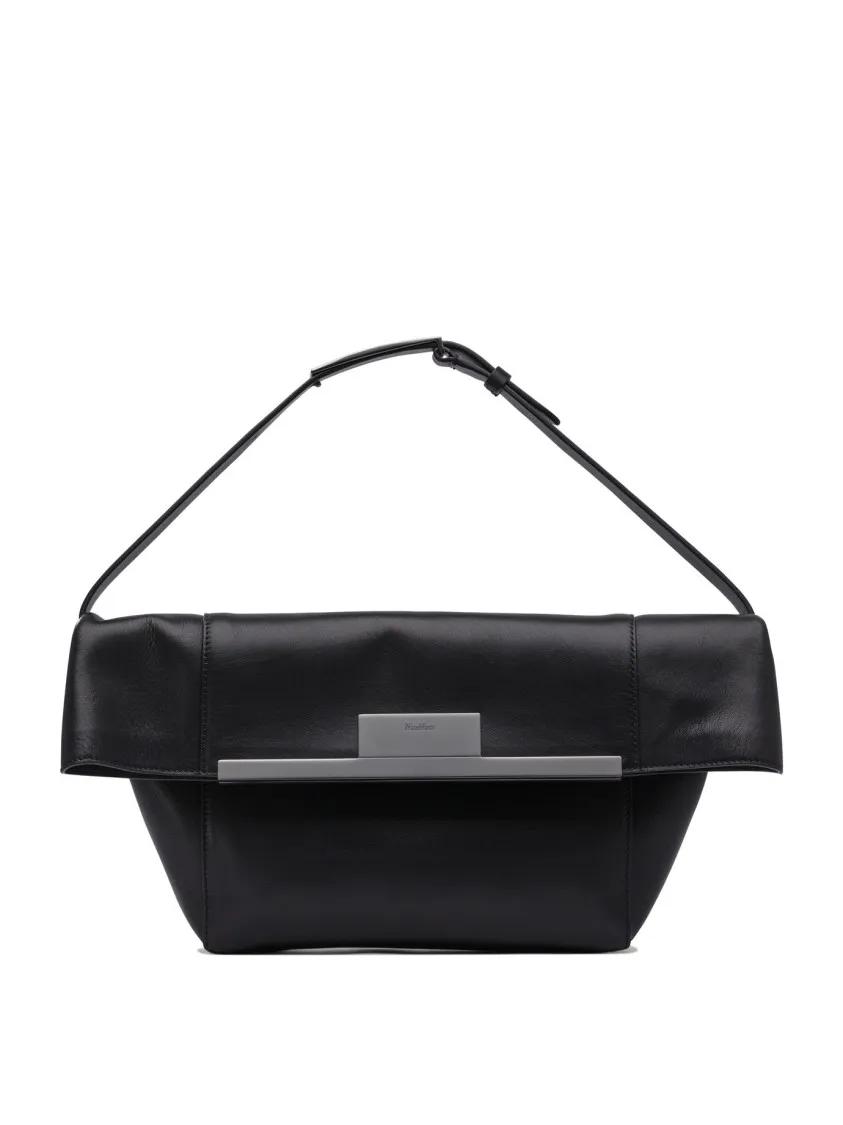 Max Mara Hobo bags - Structured Leather Crossbody Bag in zwart