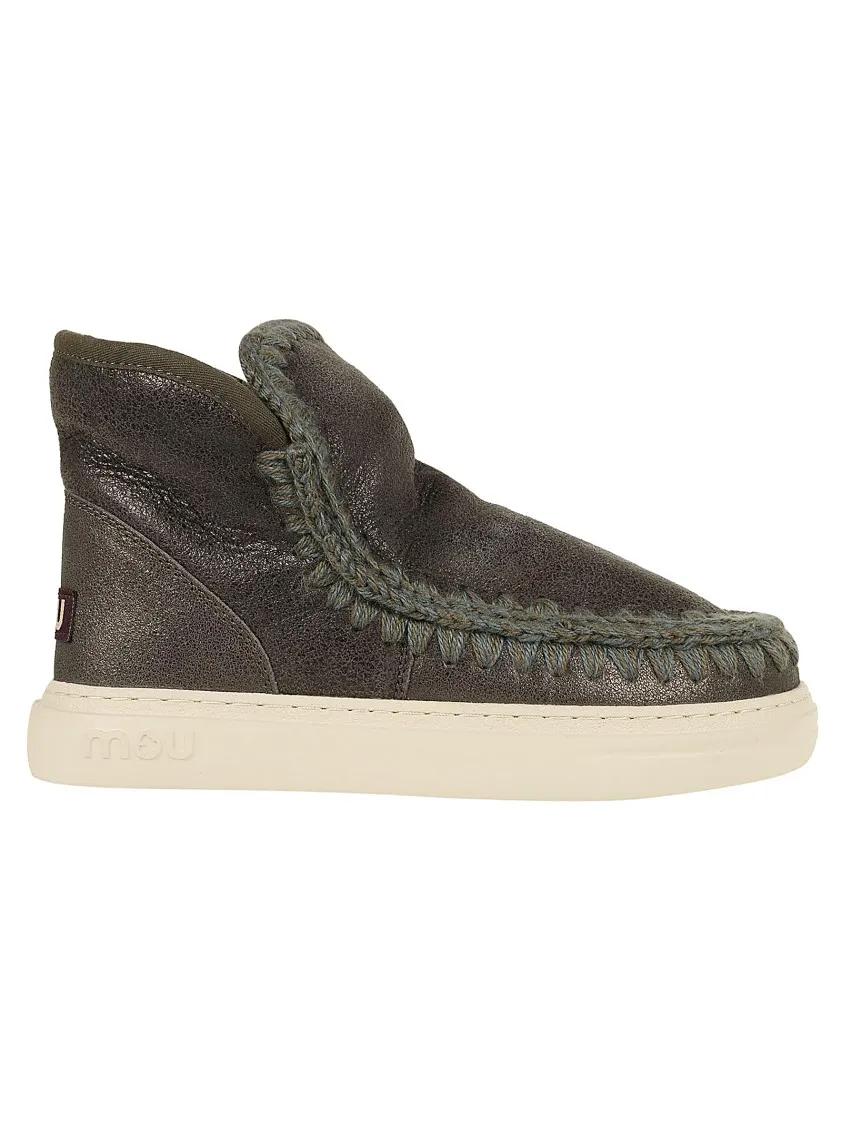 Mou Boots - Vibrant Green Sheep Skin Ankle Boots in groen