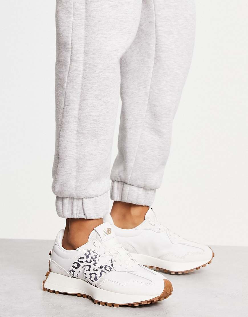 New Balance - 327 - Sneaker in Wollweiß mit Leopardenmuster
