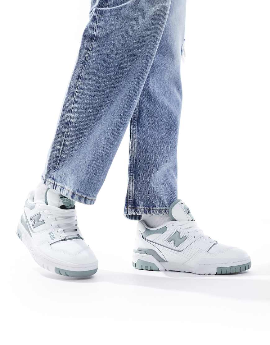 New Balance - 550 - Sneaker in Weiß und Salbeigrün