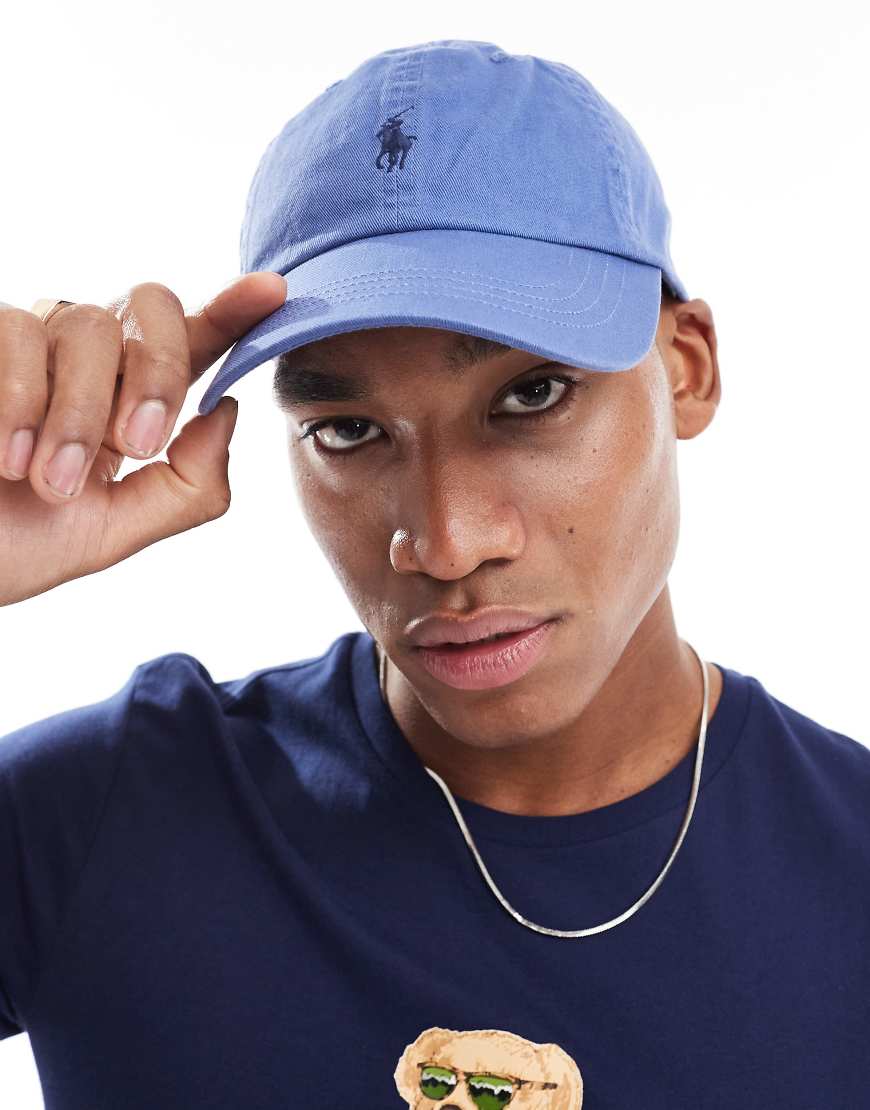 Polo Ralph Lauren - Baseball-Kappe aus Twill in Mittelblau mit Markenlogo