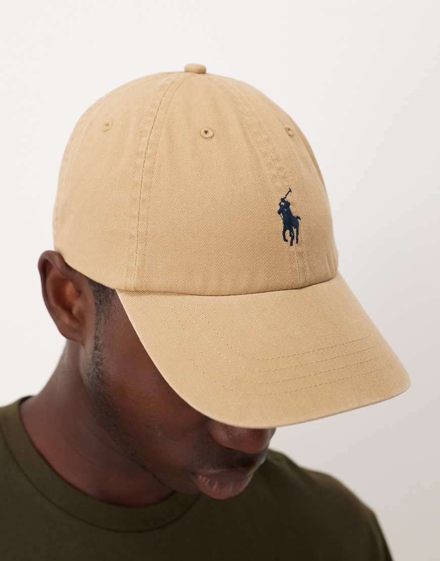 Polo Ralph Lauren - Baseballkappe aus Twill in Hellbraun mit Logo-Symbol in Marineblau-Brown
