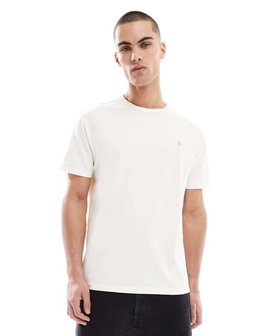 Polo Ralph Lauren - Mittelschweres Oversize-T-Shirt in Cremeweiß mit Markenlogo