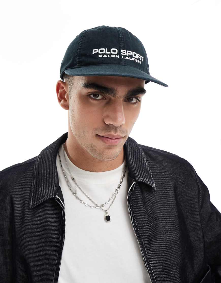 Polo Ralph Lauren - Sport Capsule - Baseballkappe aus Baumwoll-Twill in Schwarz mit authentischem Logo