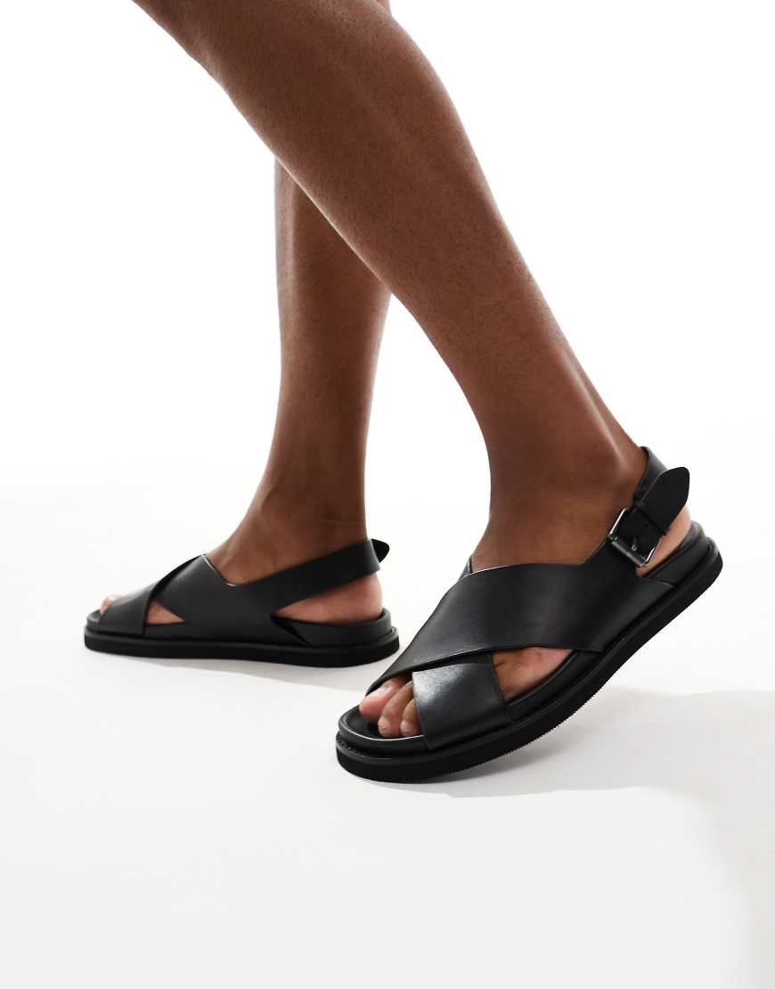 Polo Ralph Lauren - Zane - Sandalen in Schwarz mit überkreuztem Riemen