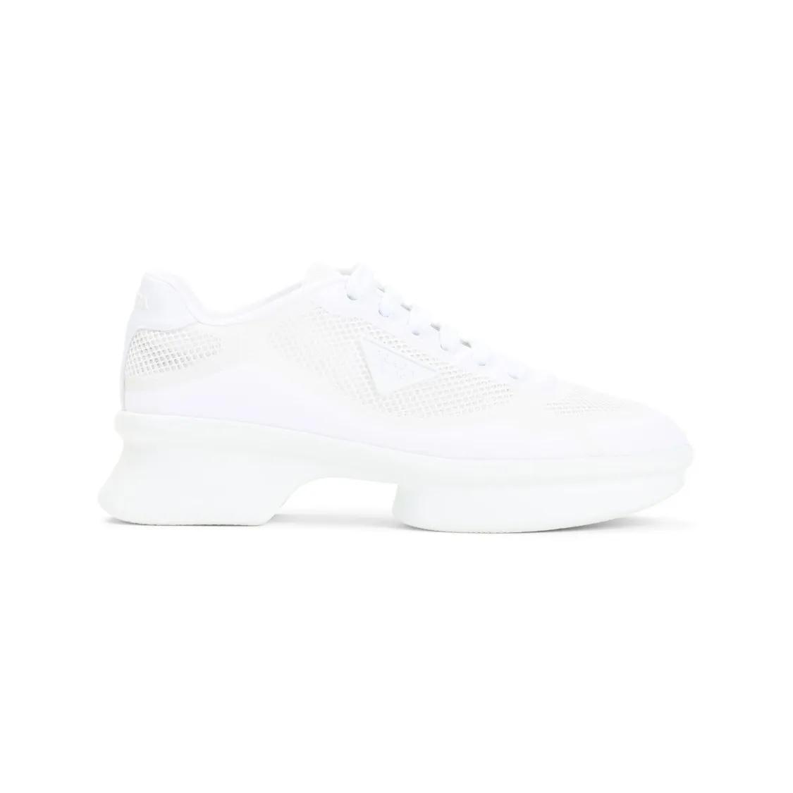 Prada Low-Top Sneakers - Chunky Sole Sneakers With Breathable Mesh Upper in wit
