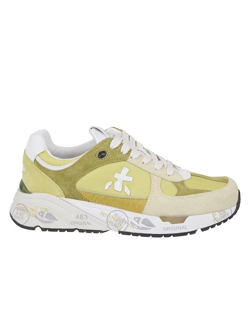 Premiata Low-Top Sneakers - Nylon And Suede Sneakers With Cushioned Sole in groen