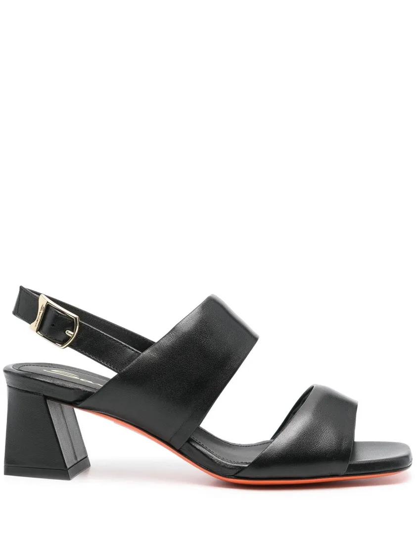 Santoni Hoge hakken - Open-Toe Black Pumps in grijs
