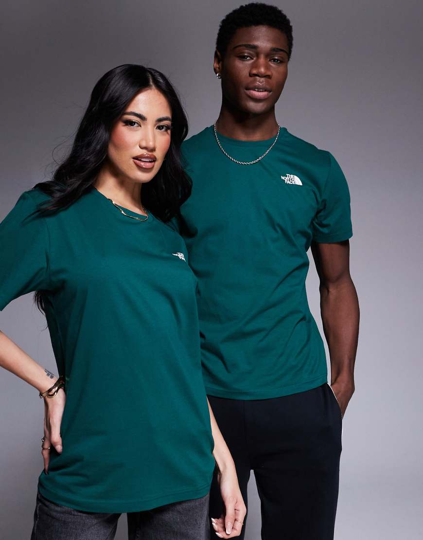 The North Face - NSE BOX - T-Shirt in Grün mit Rückenprint und Logo