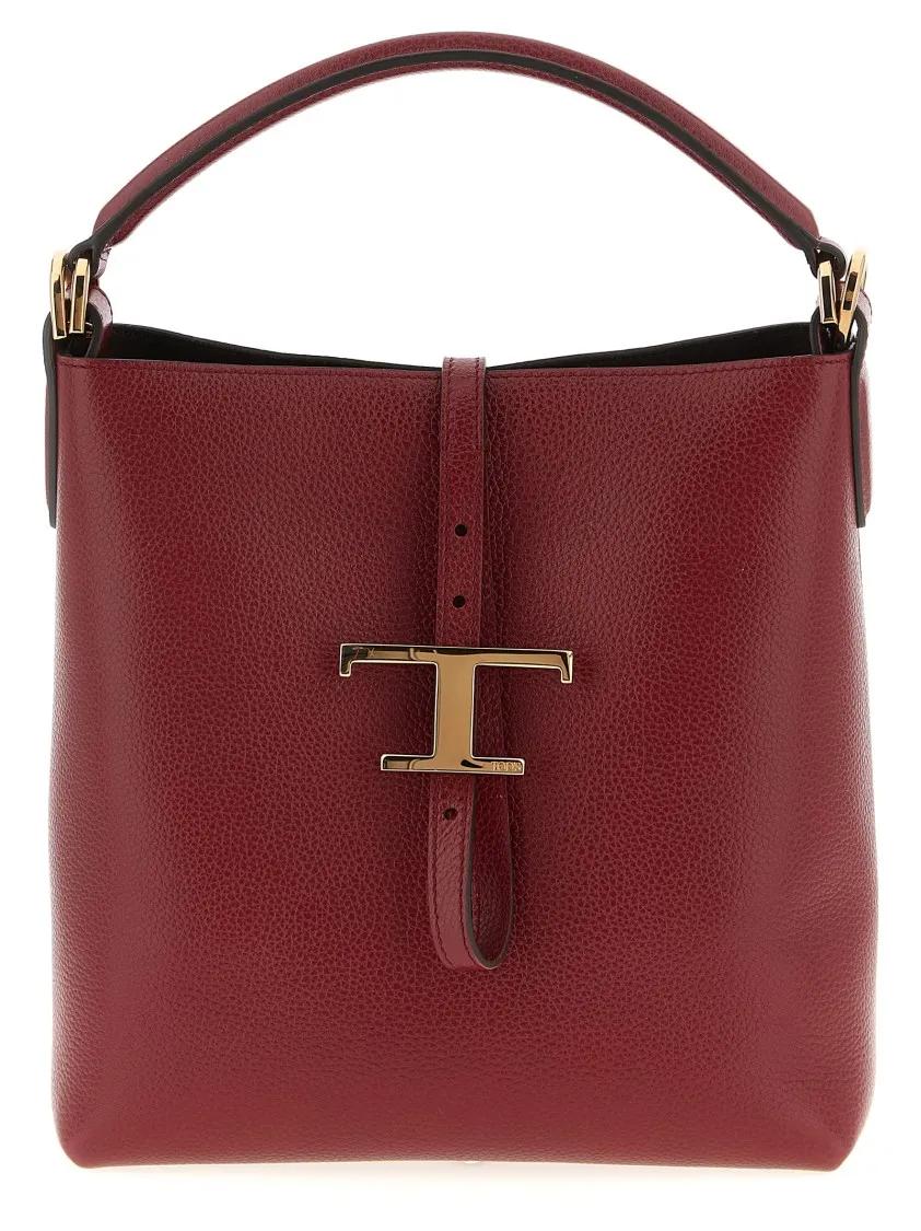 Tod's Bucket bags - 'T Timeless' Mini Bucket Bag in rood