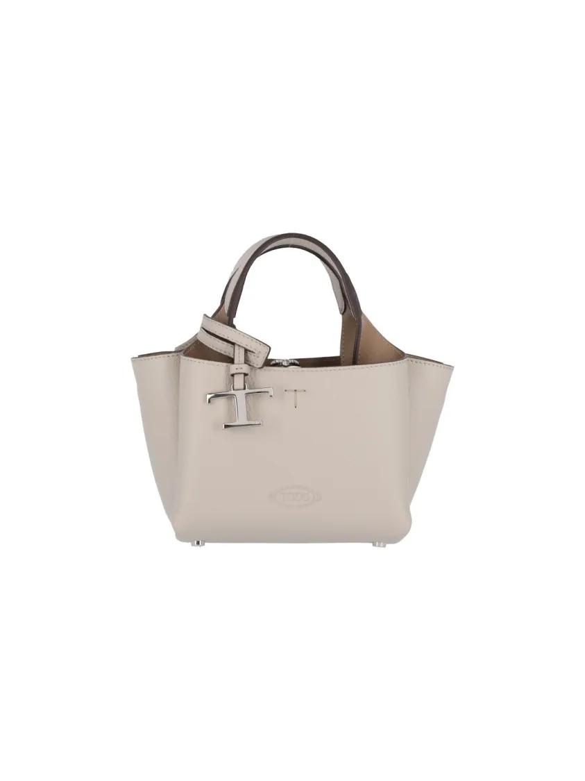 Tod's Hobo bags - Structured Panna Leather Shoulder Bag in beige
