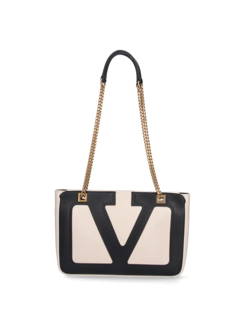Valentino Garavani Shoppers & Totes - "Viva Superstar" Small Tote Bag - White in beige