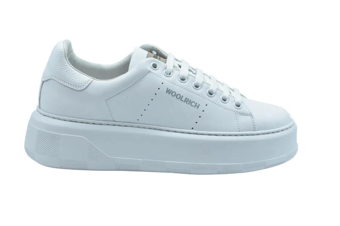 Woolrich Low-Top Sneakers - White Lace-Up Sneakers With Platform Sole in wit