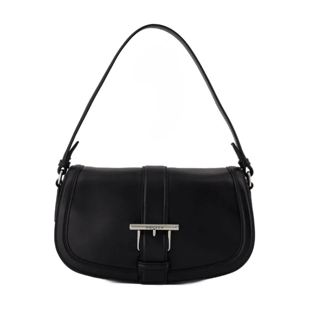 Alexander McQueen Hobo bags - T-Bar Satchel Purse - Leather - Black in zwart